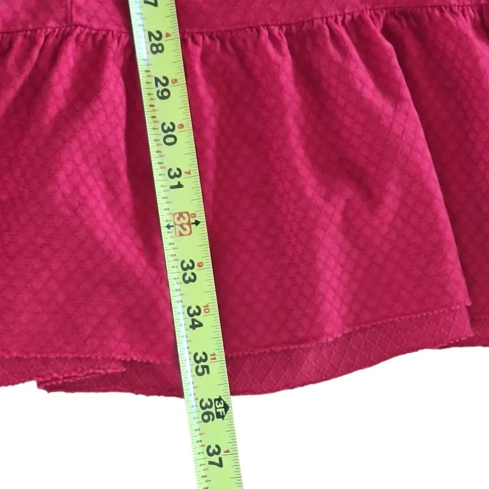 Knox Rose Dress Red Ruffle Dress with Pockets Cottagecore Relaxed Fit size Large